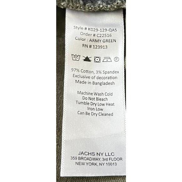 JACHS NY MID-RISE SLIM FIT TWILL PANTS, MENS, 30/32, ARMY GREEN, STRETCH - Picture 11 of 11